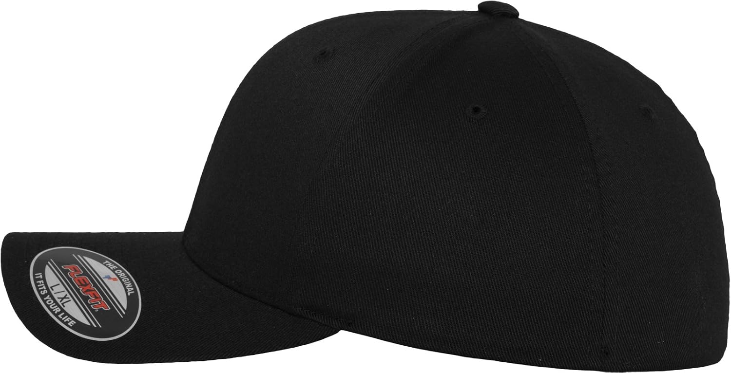 Detalle de Flexfit Wooly Combed 6277 Mütze – Large / XL, blk/blk