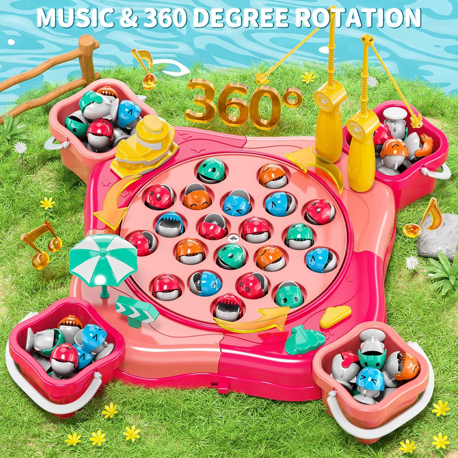 Detalle 2 de WATUDOU Magnetic Fishing Game 70 pcs 🎲