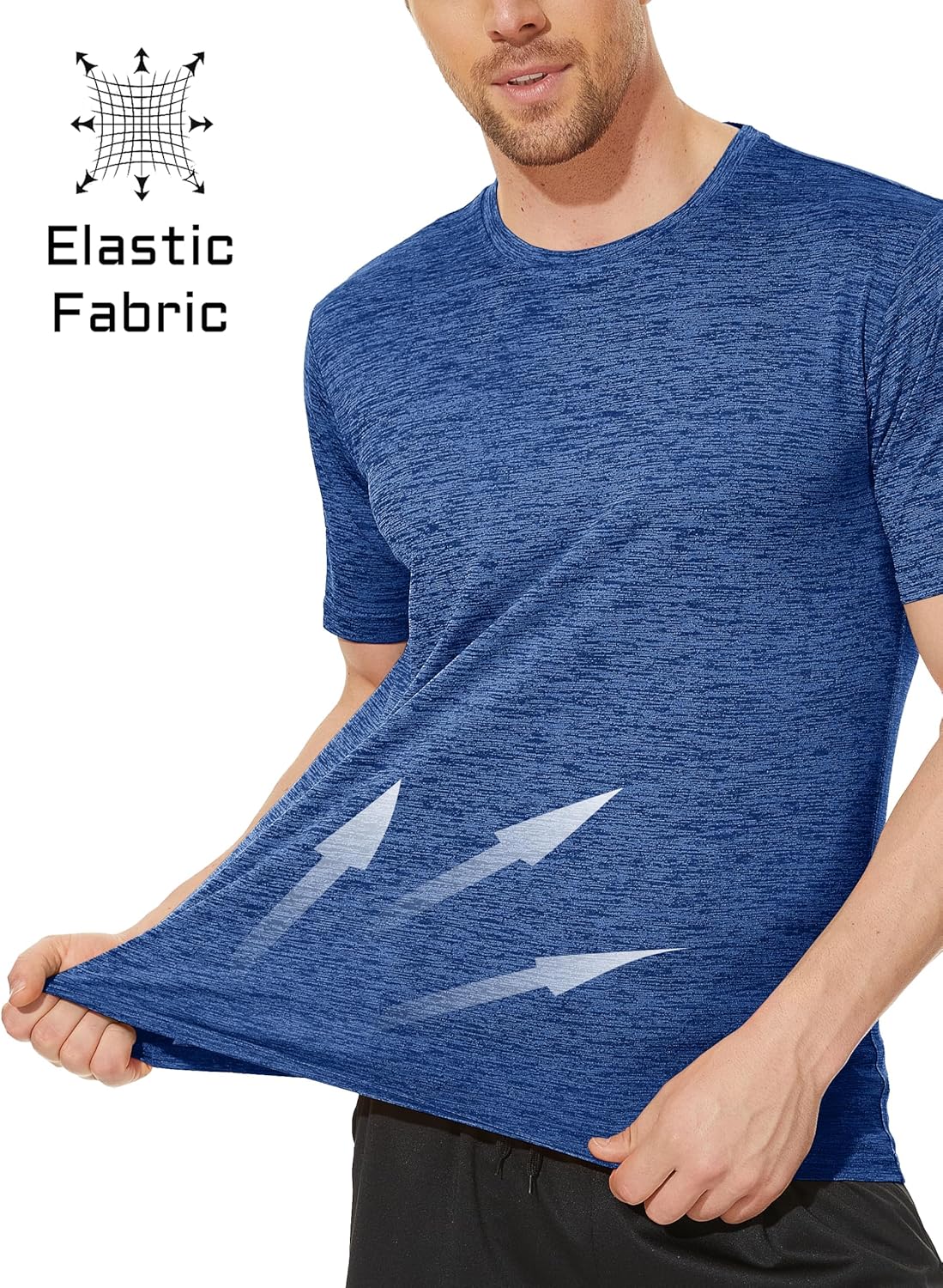 Detalle de MAGCOMSEN Herren Sportshirt Kurzarm – schnelltrocknend, atmungsaktiv