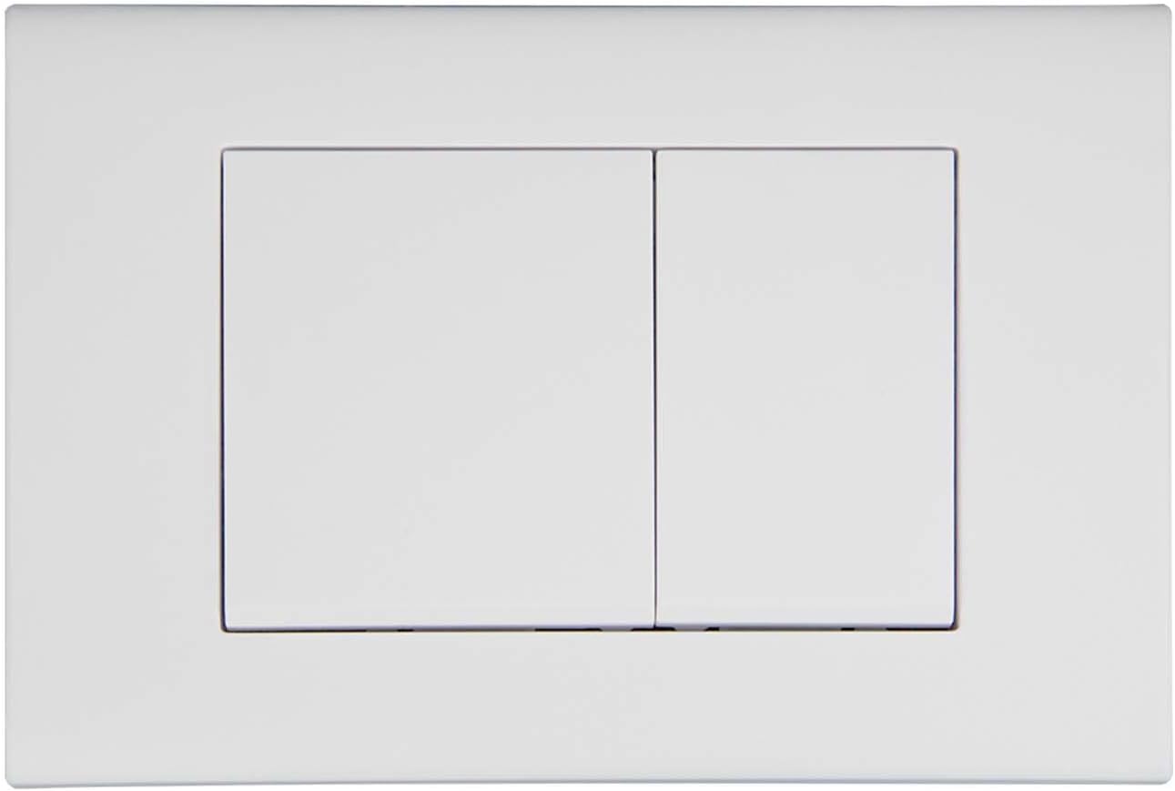 Detalle de Wunderbad Drückerplatte (weiß matt) kompatibel mit Geberit Duofix Sigma/Delta/BASIC – 2-Mengen-Spülung