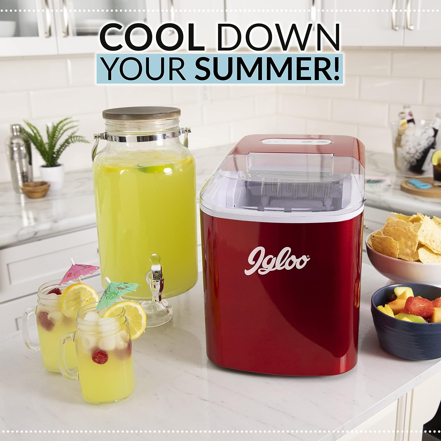 Thumbnail 4 de Igloo ICEB26RR Countertop Ice Maker, 26-lb Daily Output, 9 Cubes in 7 Minutes