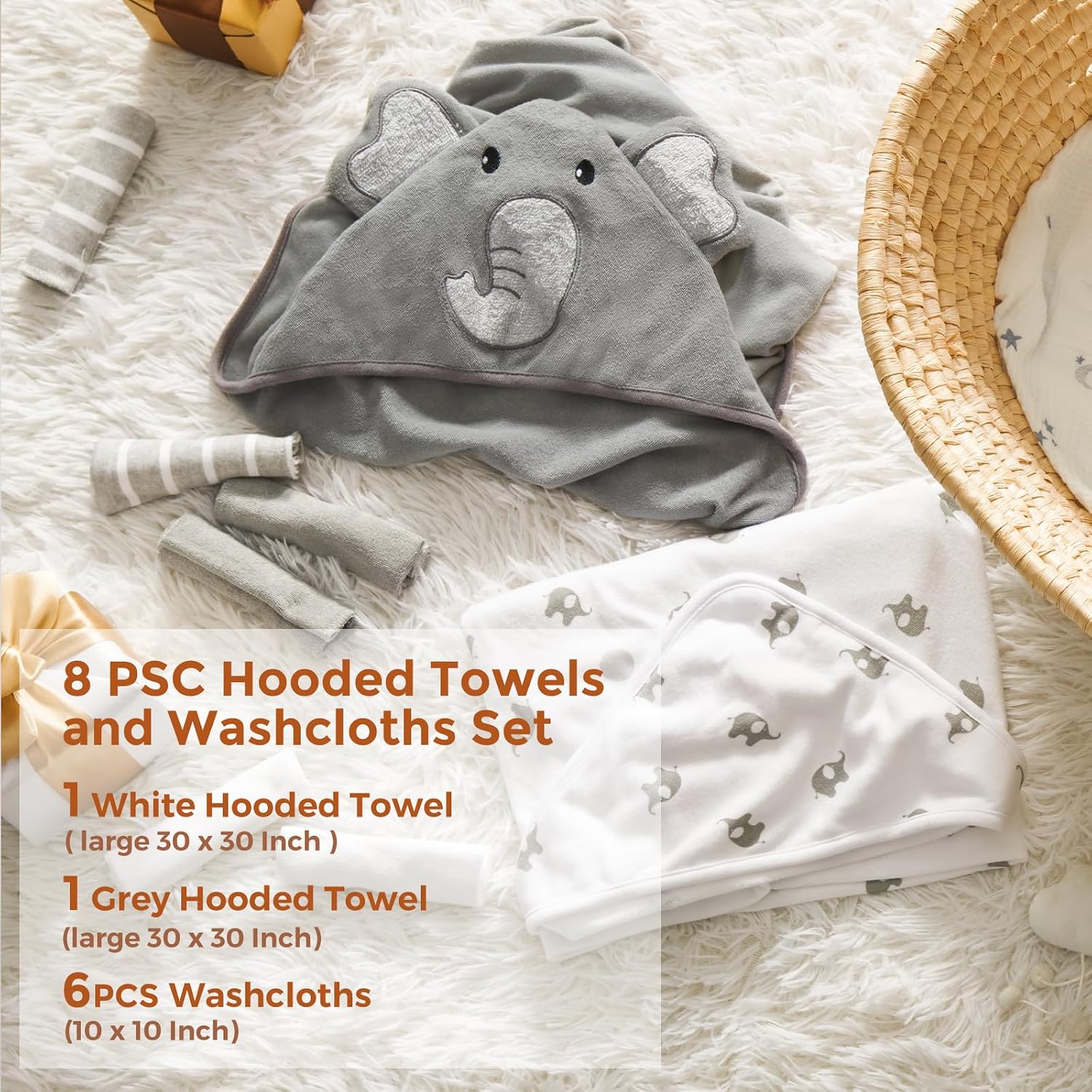 Detalle de Momcozy Baby Towel Set, 8-Piece