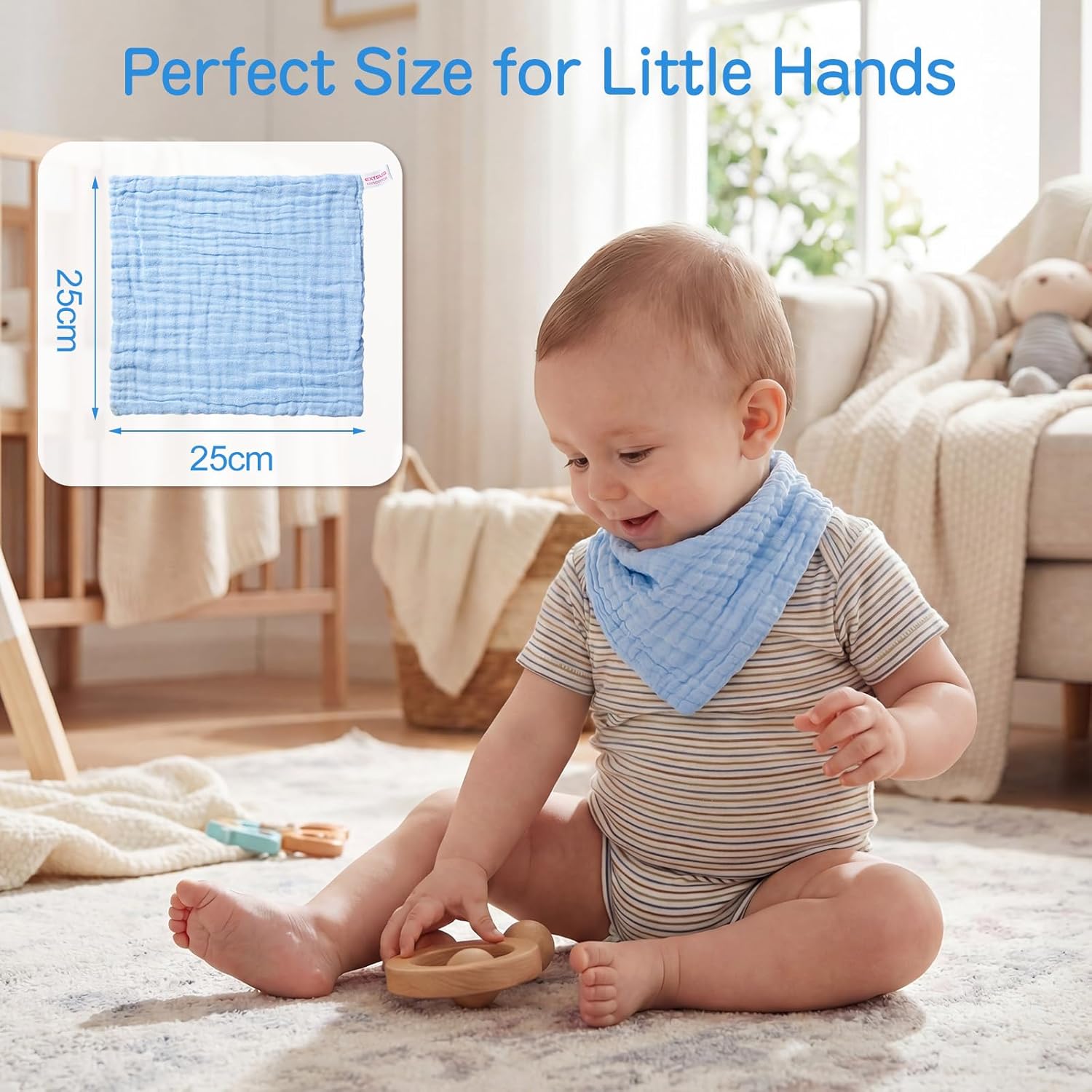 Thumbnail 5 de EXTSUD Asciugamani Mussola 25x25 cm per neonati