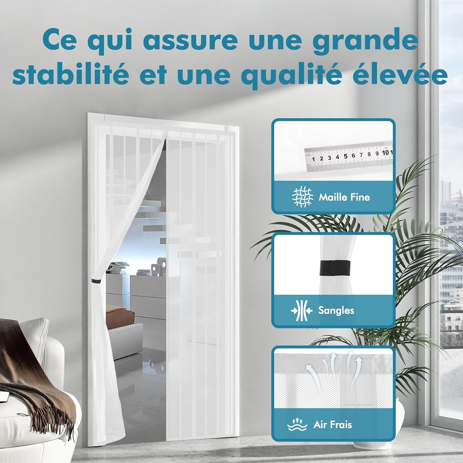 Thumbnail 2 de Sekey moustiquaire de porte 130 x 220 cm