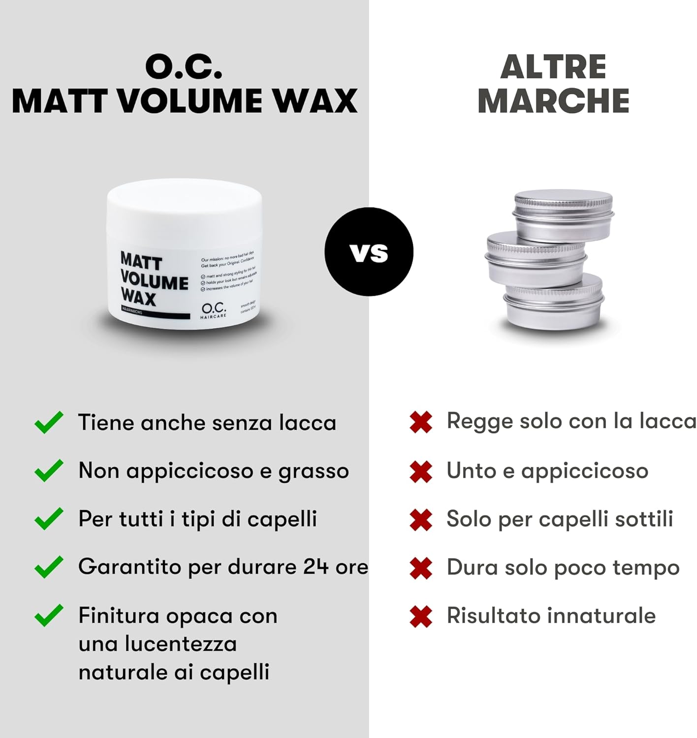 Thumbnail 3 de O.C. HAIRCARE Cera Matt Volumizzante – Cera per capelli con forte volume per uomini
