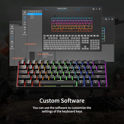 Thumbnail 7 de NEWMEN GM611 Gaming Keyboard, 60% Mechanical with Red Switches