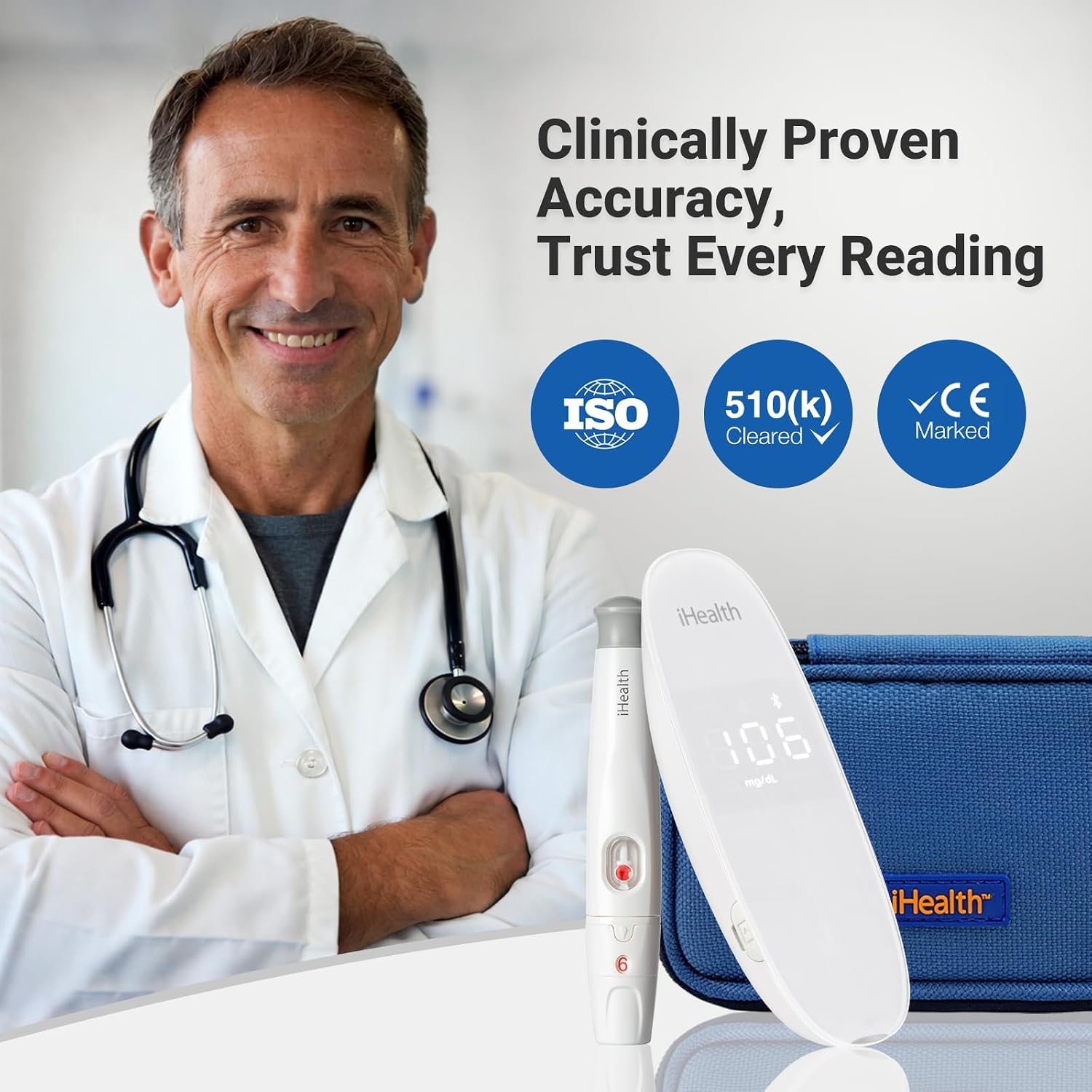 Detalle de iHealth Gluco+ Wireless Smart Blood Glucose Monitor Kit