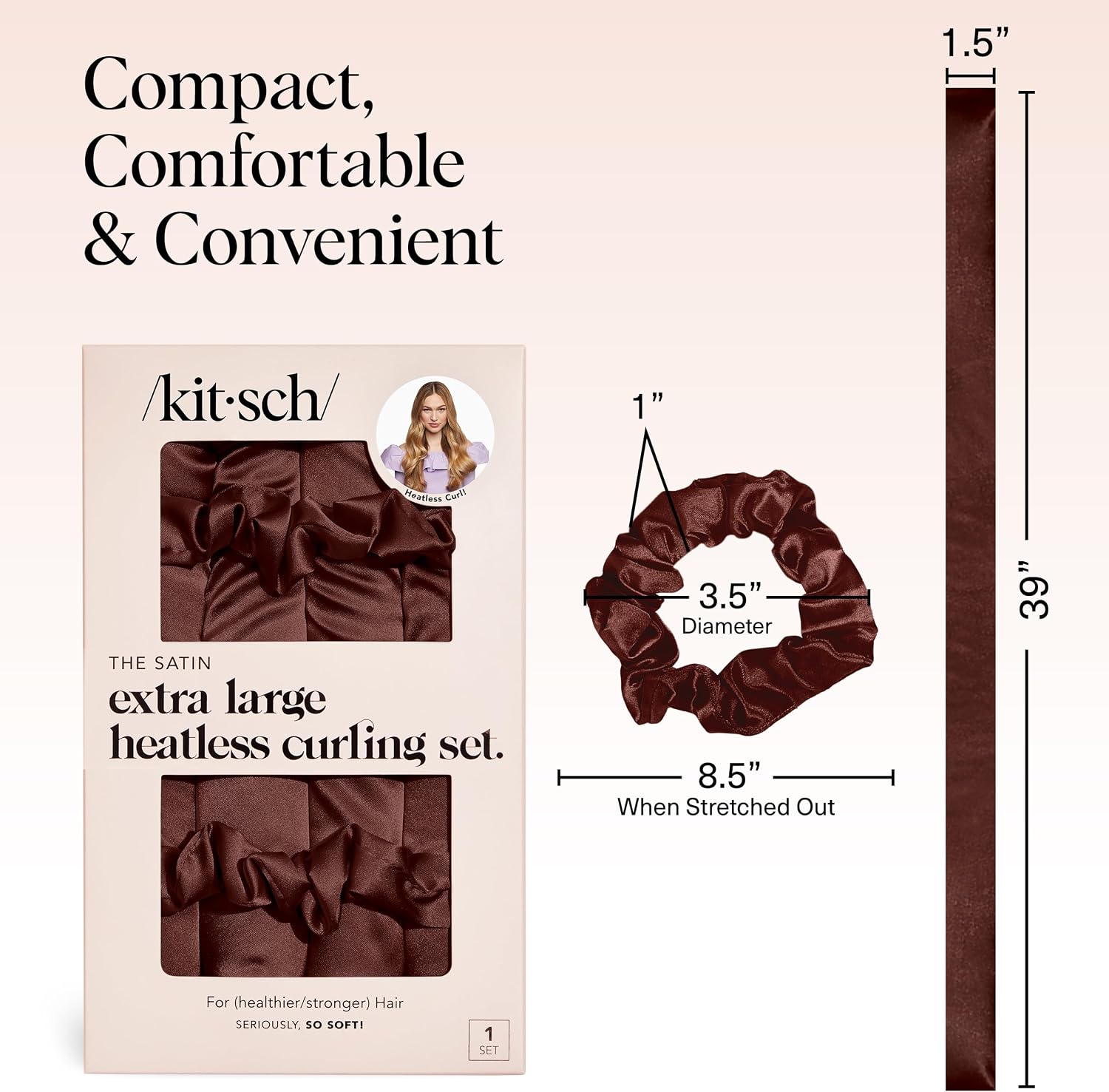 Thumbnail 4 de Kitsch Satin XL Jumbo Heatless Curling Set — Heatless curler 🍷