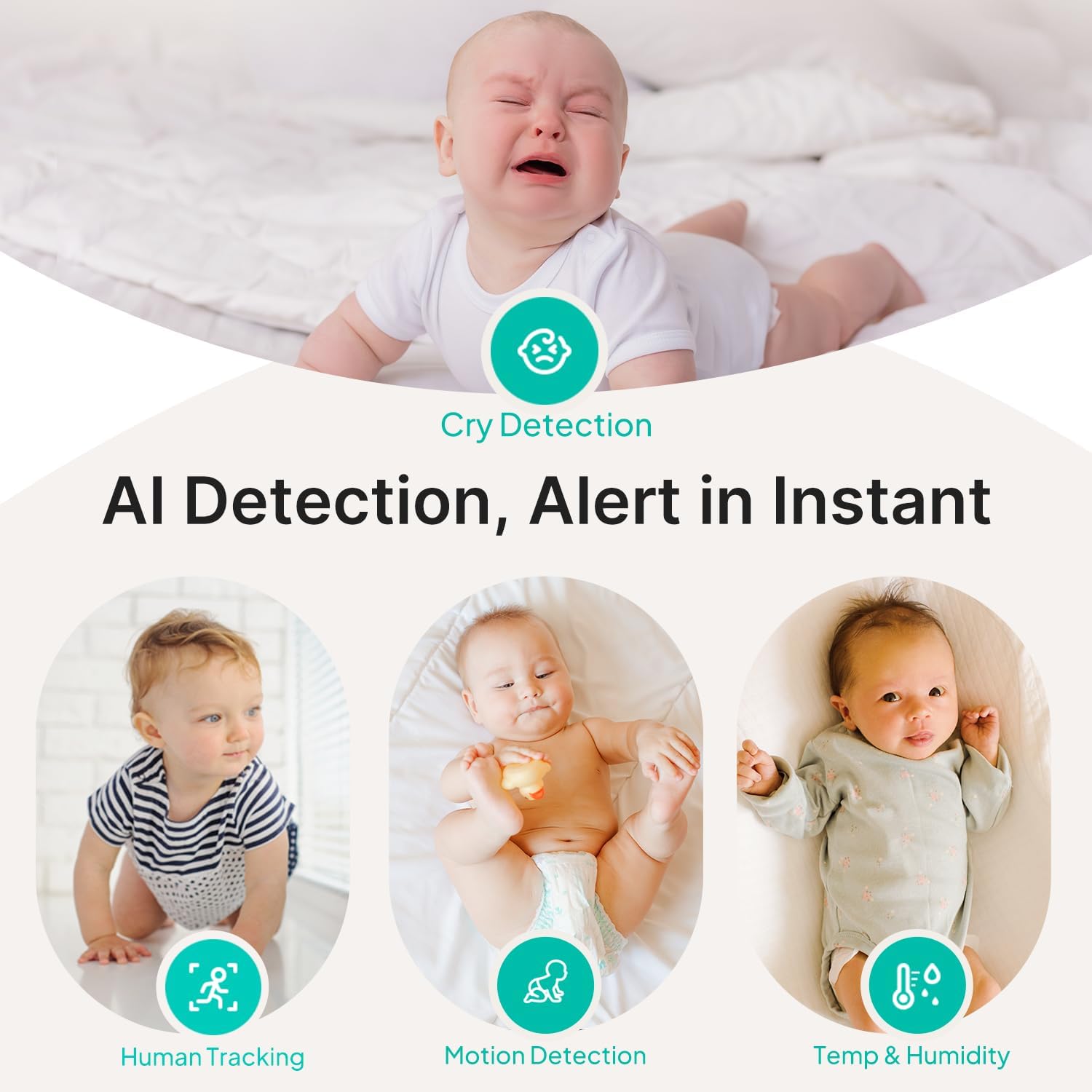 Detalle de Jartoo JBM550 Smart Baby Monitor with 2K Camera and 5.5-Inch Screen