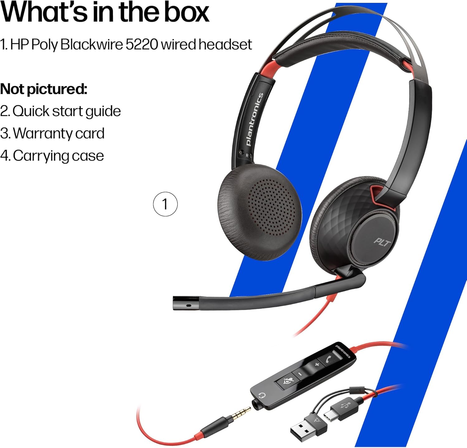 Thumbnail 6 de Poly Blackwire 5220 wired headset with noise-cancelling mic