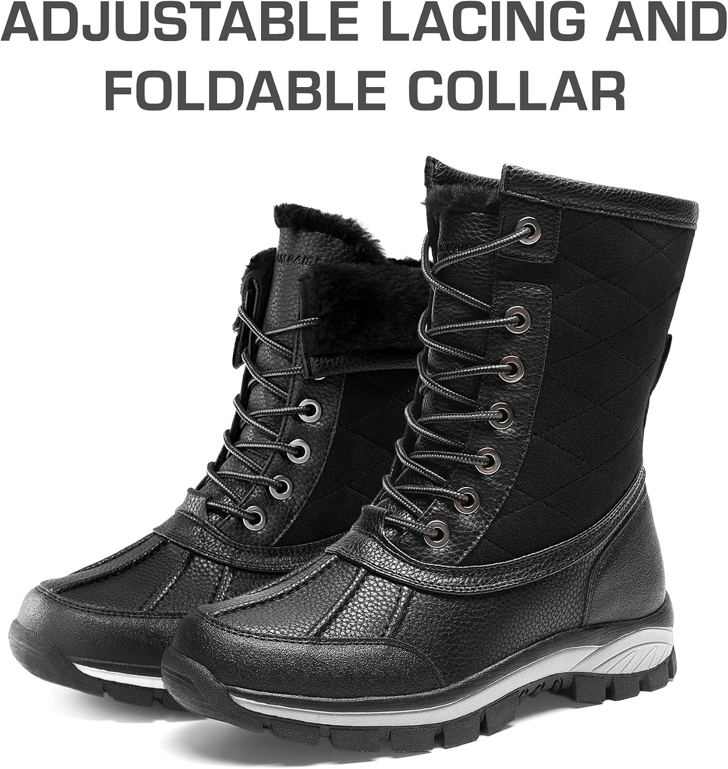 Thumbnail 2 de DREAM PAIRS Women's Waterproof Mid-Calf Snow Boots, Lace-Up with Cozy Fur