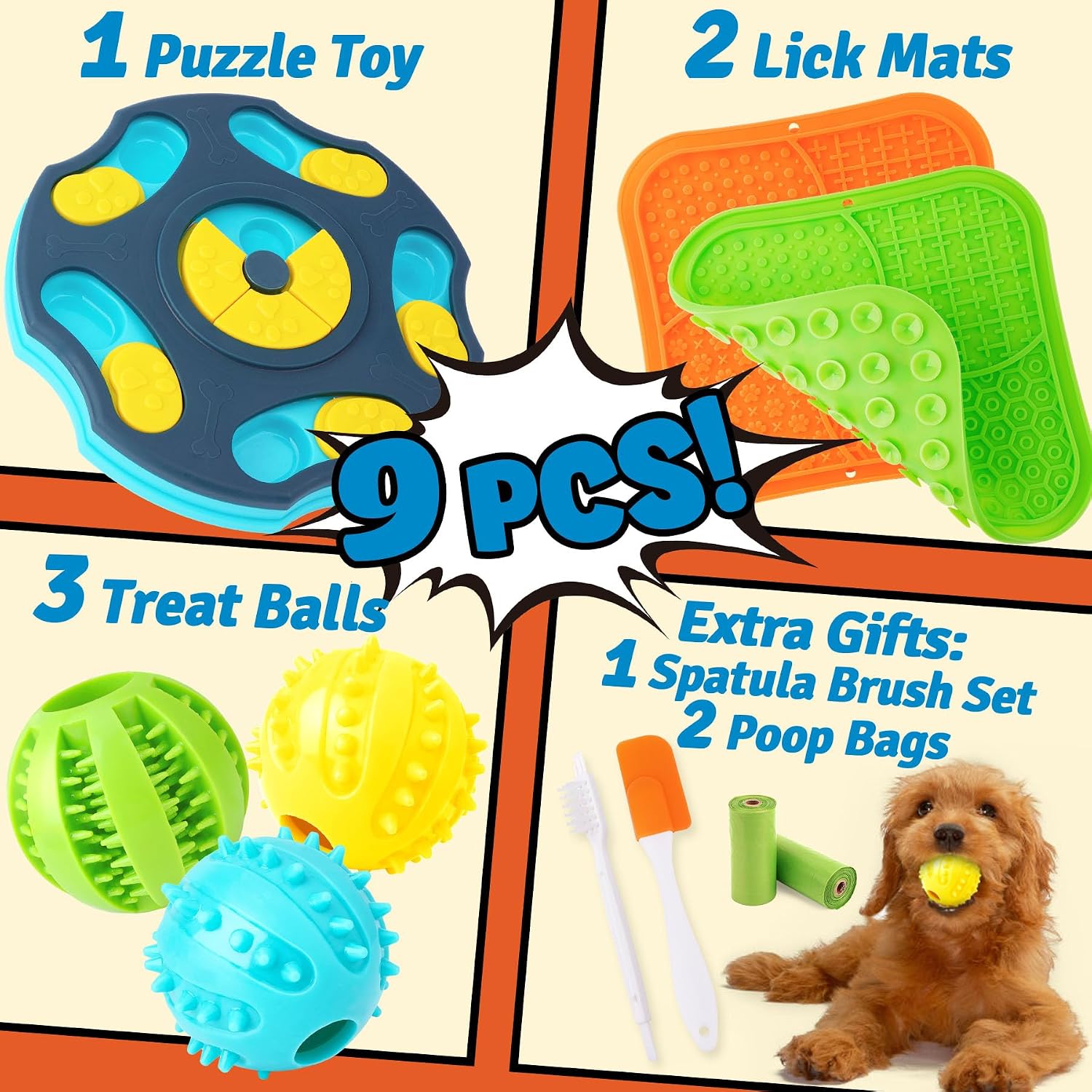Detalle 2 de Forfon FFPT1 Dog Enrichment Toy Set with Puzzle, Lick Mats & Treat Balls