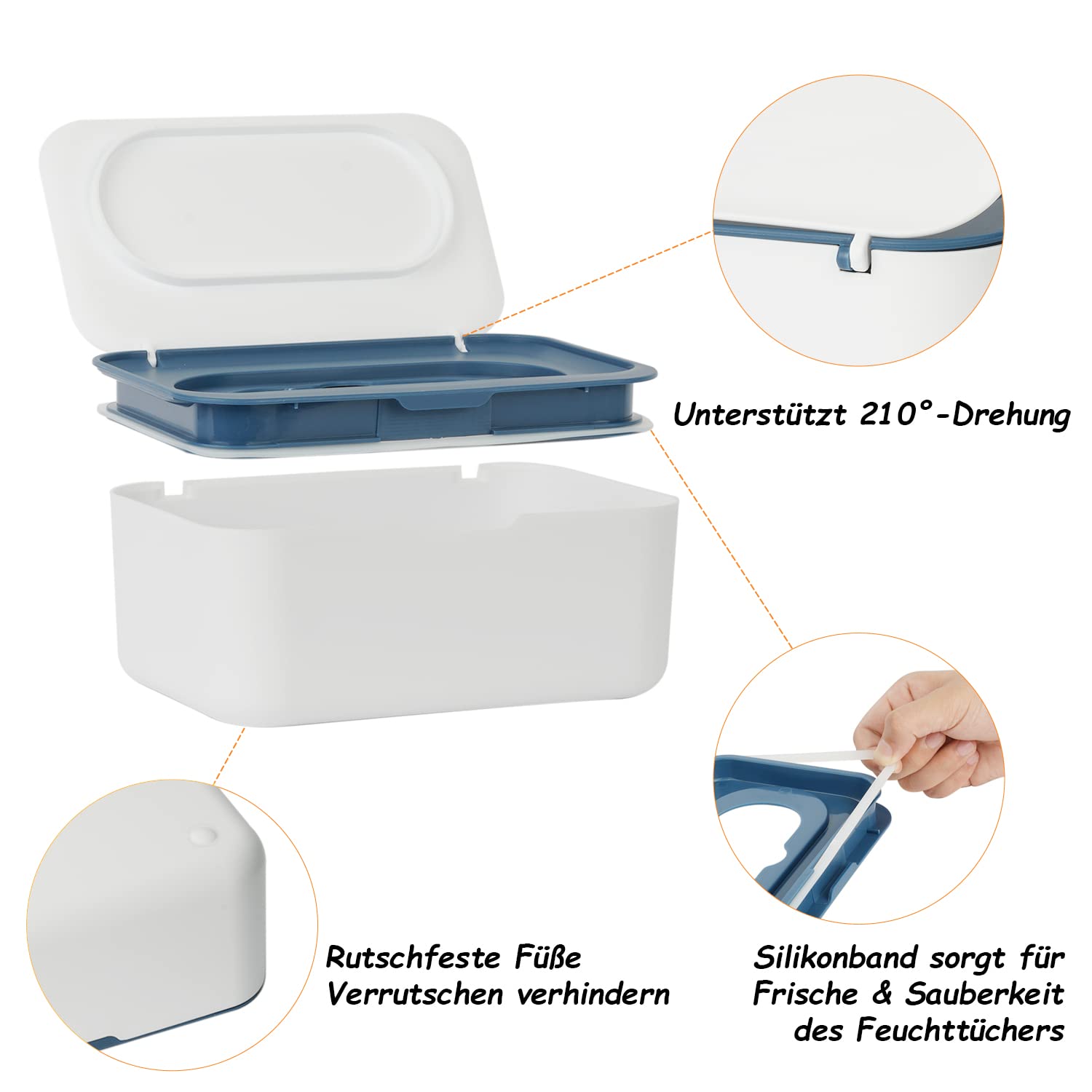 Detalle de Seposeve Feuchttuchspender für Baby & Erwachsene – Nachfüllbox 💧