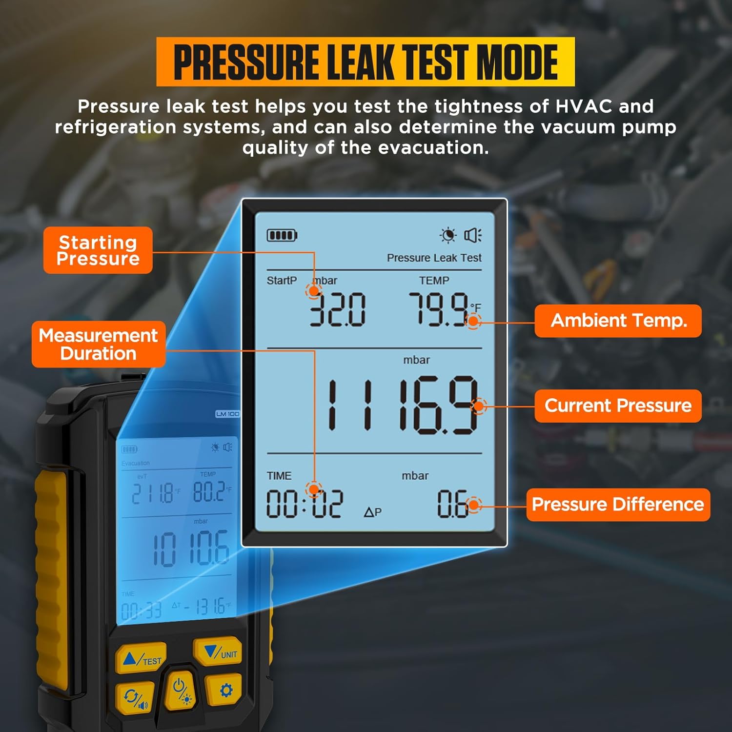 Detalle 1 de Manomètre à vide numérique intelligent LM100 (CVC) 0–2000 mbar, précision ±0,2%