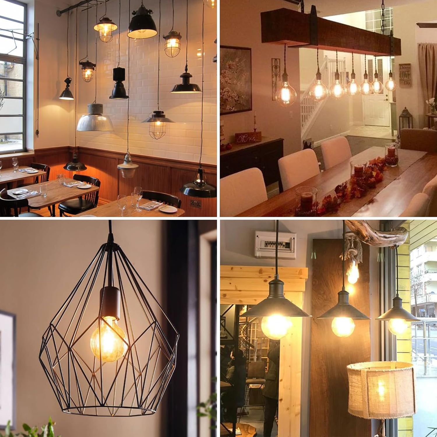 Thumbnail 6 de YUNRRD Vintage Light Bulb E27 LED Edison (G80) 4W, 2700K Warm White, Amber Glass, 400lm – Pack of 2