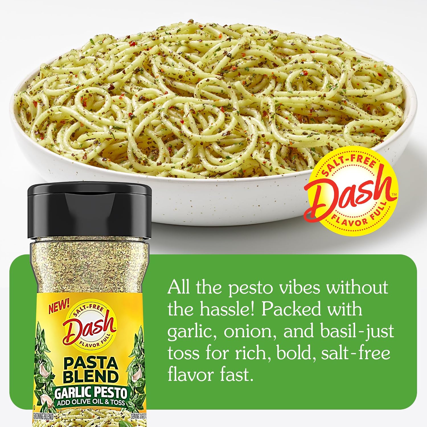 Detalle 2 de Mrs. Dash 1188955 Garlic Pesto Salt-Free Pasta Seasoning, 2 Ounce (Pack of 8)