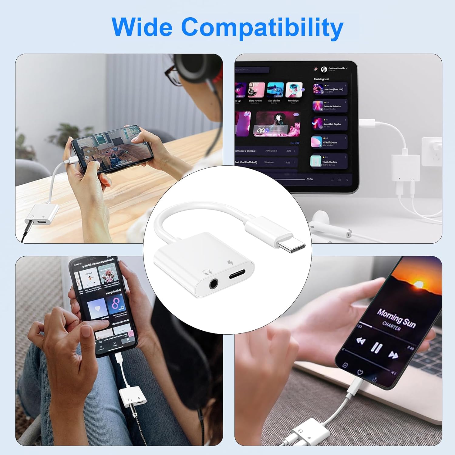 Thumbnail 6 de Dalimee USB-C to 3.5mm Jack 2-in-1 Aux & USB-C Charging Adapter