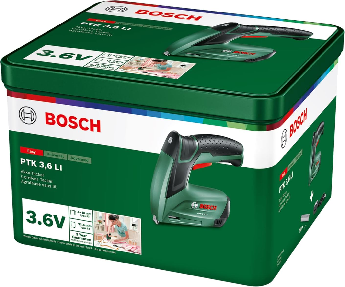 Thumbnail 6 de Bosch Akku-Tacker PTK 3,6 LI für weiches Holz: inkl. Metall-Dose, 3,6 Volt und 1.000 Klammern Typ 53