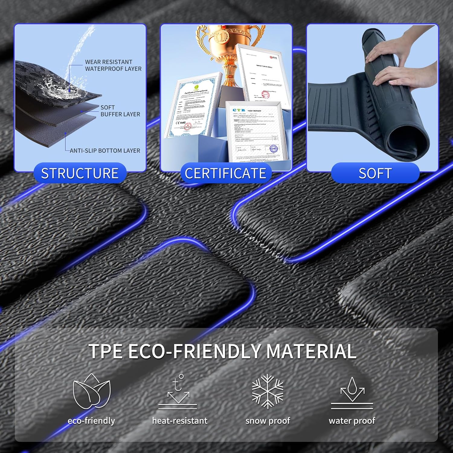 Thumbnail 3 de KELCSEECS Seltos TPE Floor Mats 2024-26