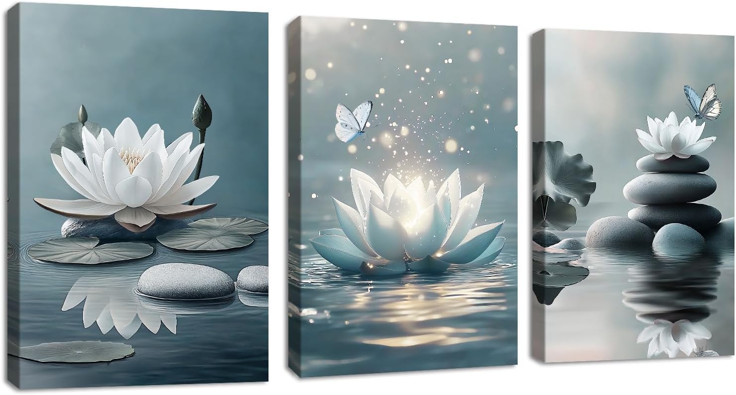 Thumbnail 6 de 3-teilige Leinwandbilder im Boho-Look (Grün) mit Berg & Sonne, ca. 120x60 cm, gerahmt