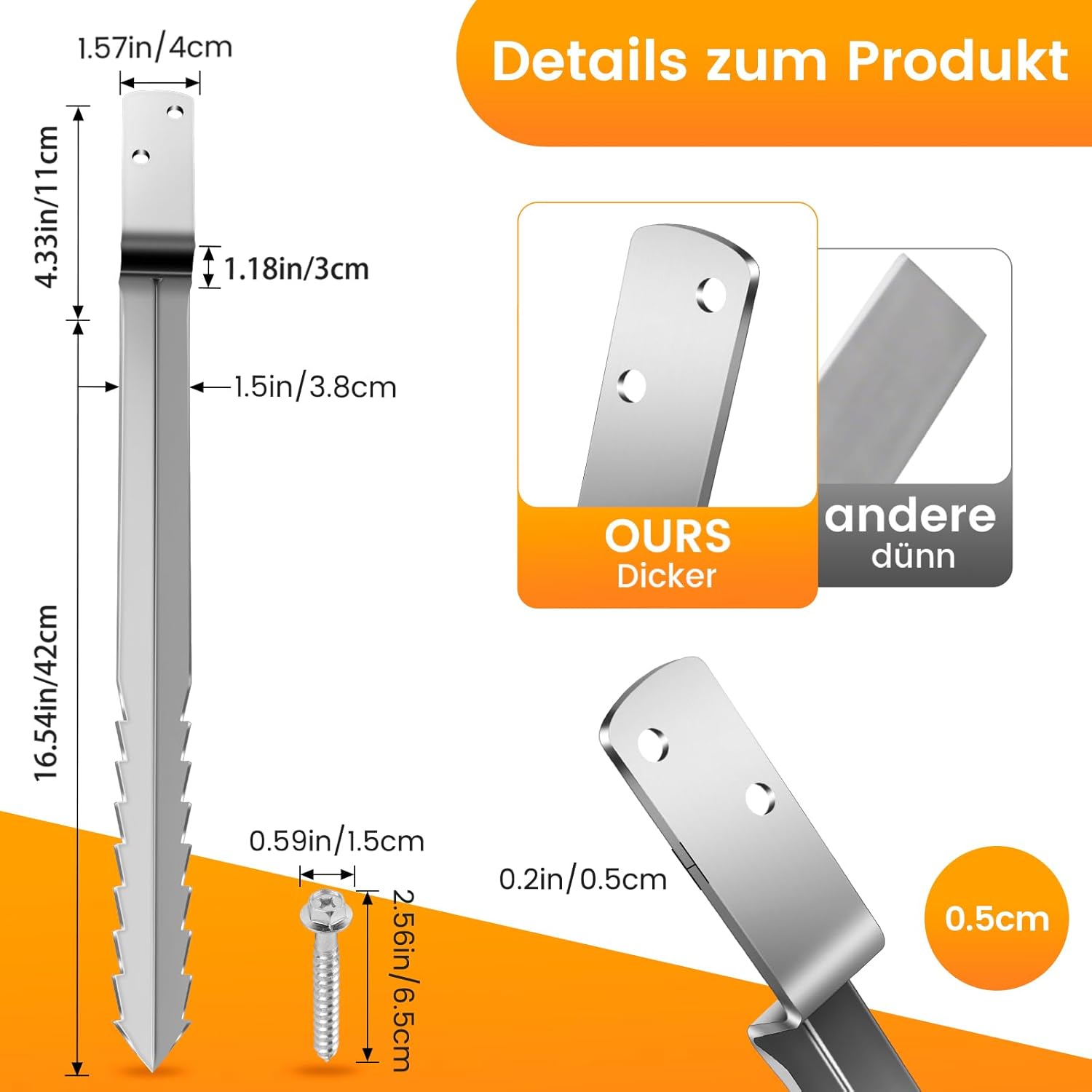 Thumbnail 4 de SCHINTILLO Einschlaghülsen 4er Pack für Schaukel