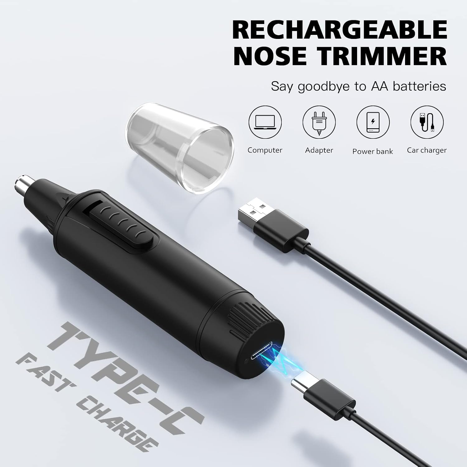 Detalle de Nose and facial hair trimmer, USB-C rechargeable