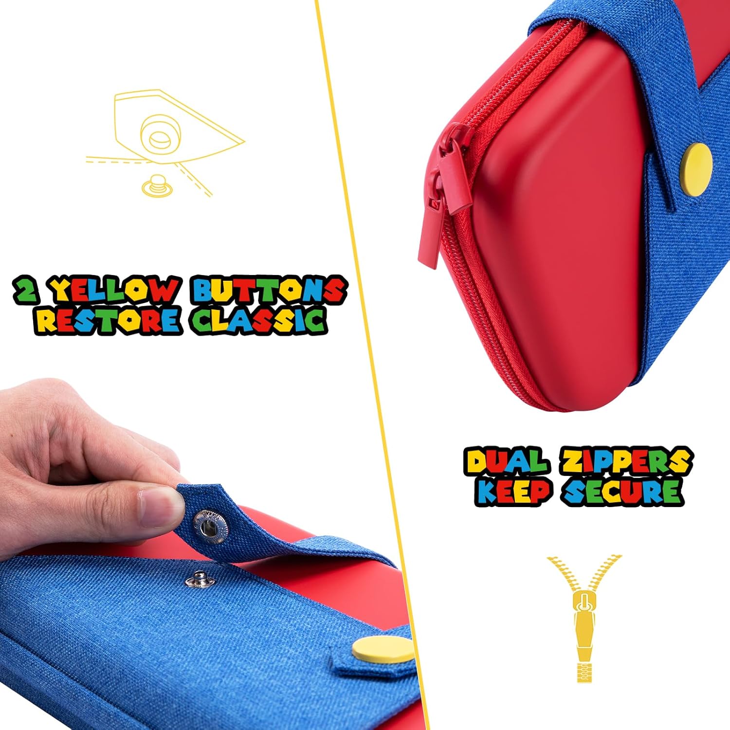 Detalle 2 de FunCase Switch 2 Case for Switch 2 2025 – Cute, Portable Carry Case with 10 Game Cartridges (Red/Blue)