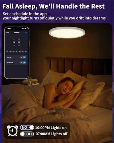 Detalle de LuminexDesigns Plafón LED Inteligente 24W regulable con mando y WiFi: luz RGB ultrafina para salón y dormitorio