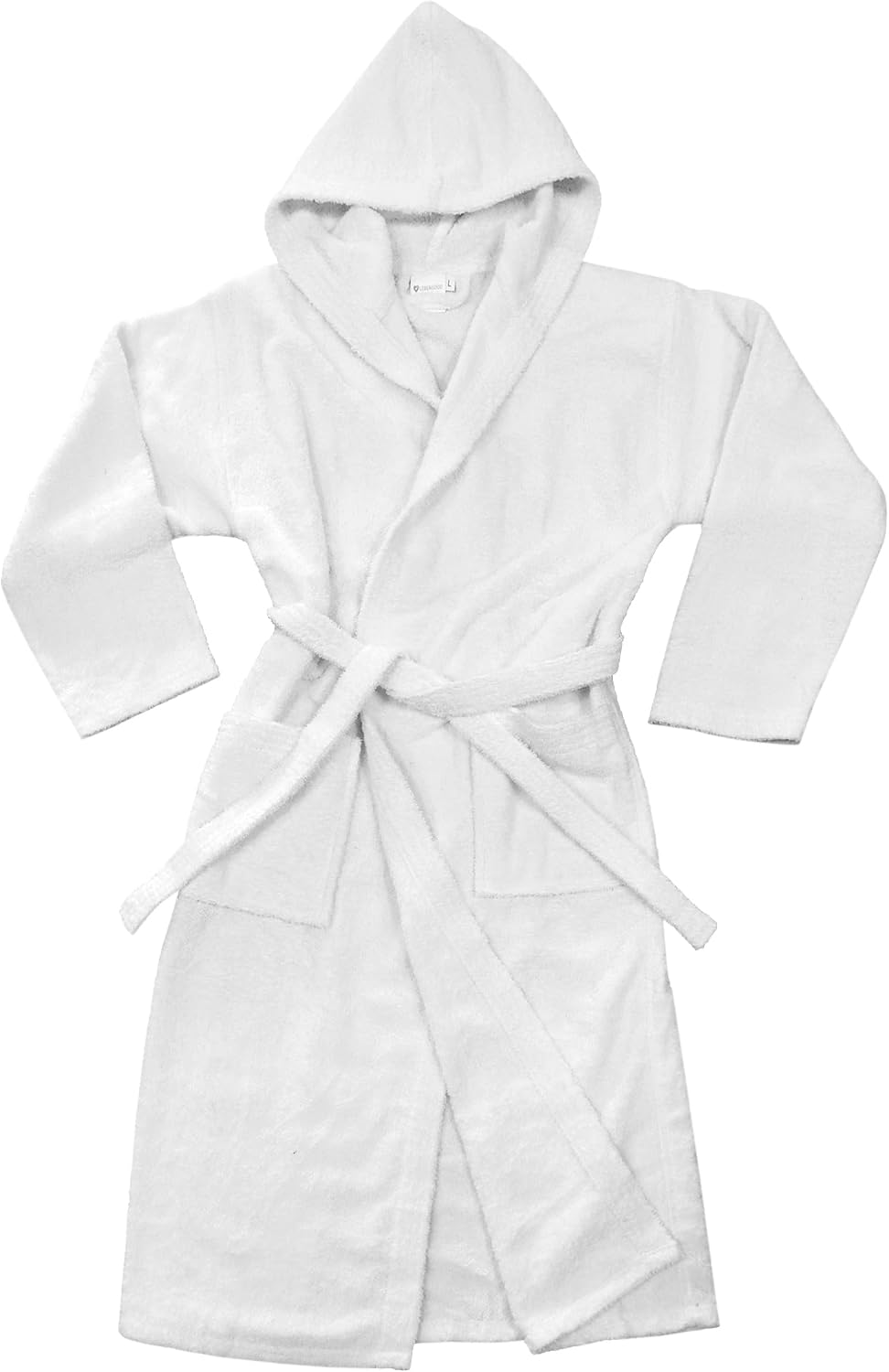 Detalle 2 de LEBENGOOD Peignoir de bain à capuche 100% coton éponge 400 g avec ceinture, poches