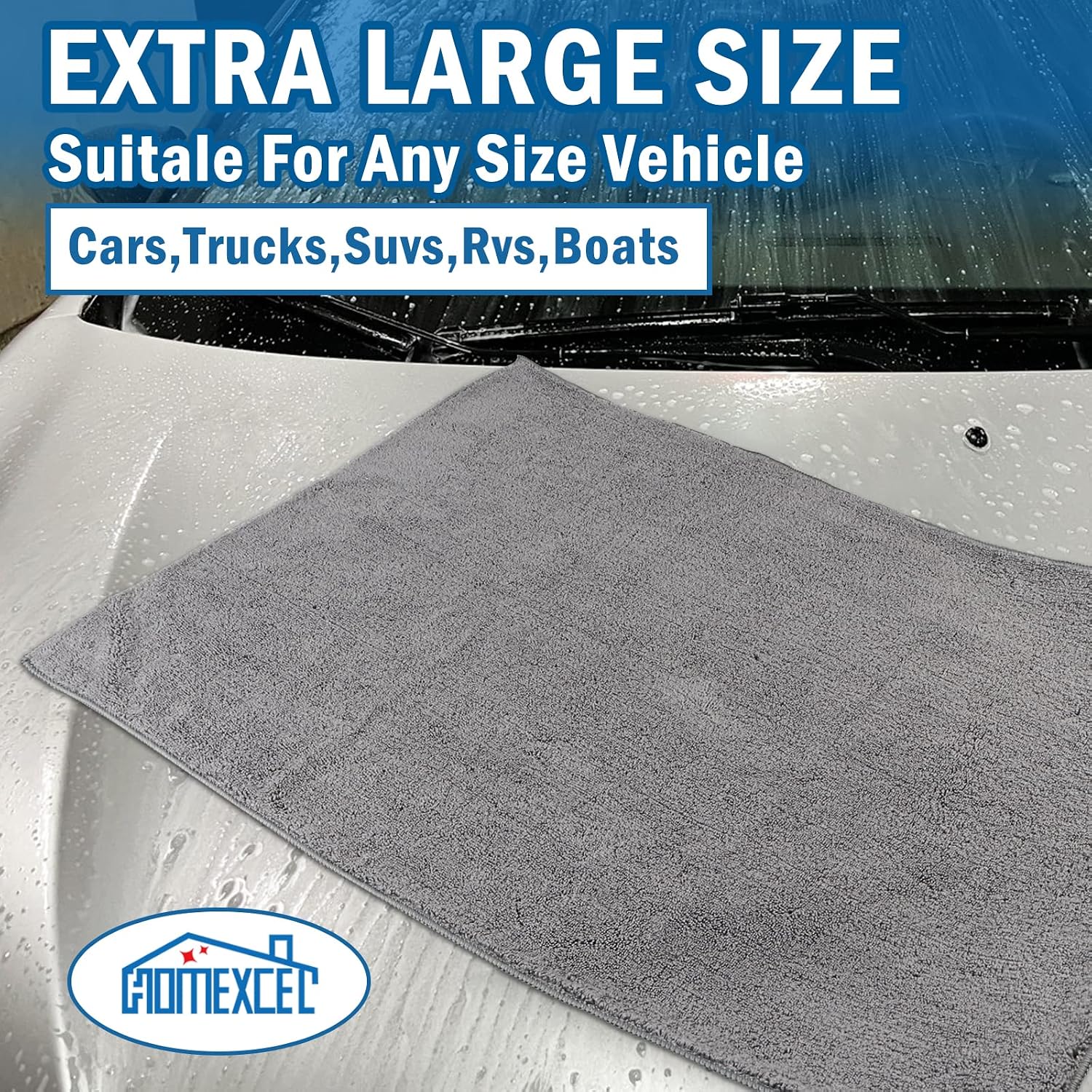 Detalle de HOMEXCEL Microfiber Car Drying Towels 31x24