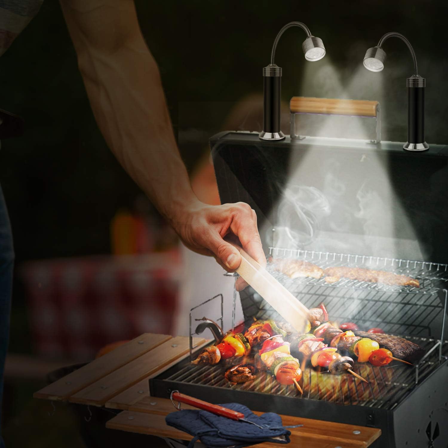 Detalle de KOSIN Barbecue Grill Light, 9 LEDs, Magnetic Base and Flexible Gooseneck
