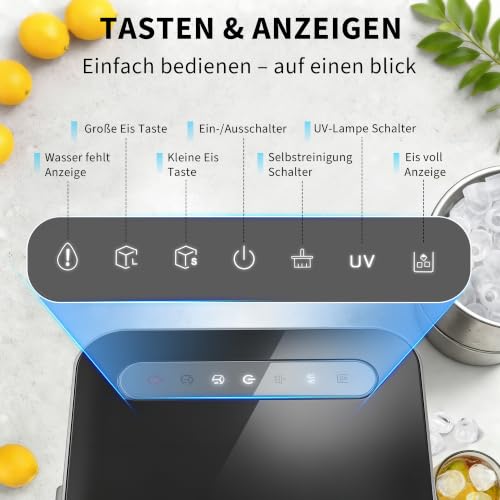 Thumbnail 7 de Citybee Eiswürfelmaschine Klein – 14 kg/24 h, UV-Reinigung, 2 Eisgrößen, leise