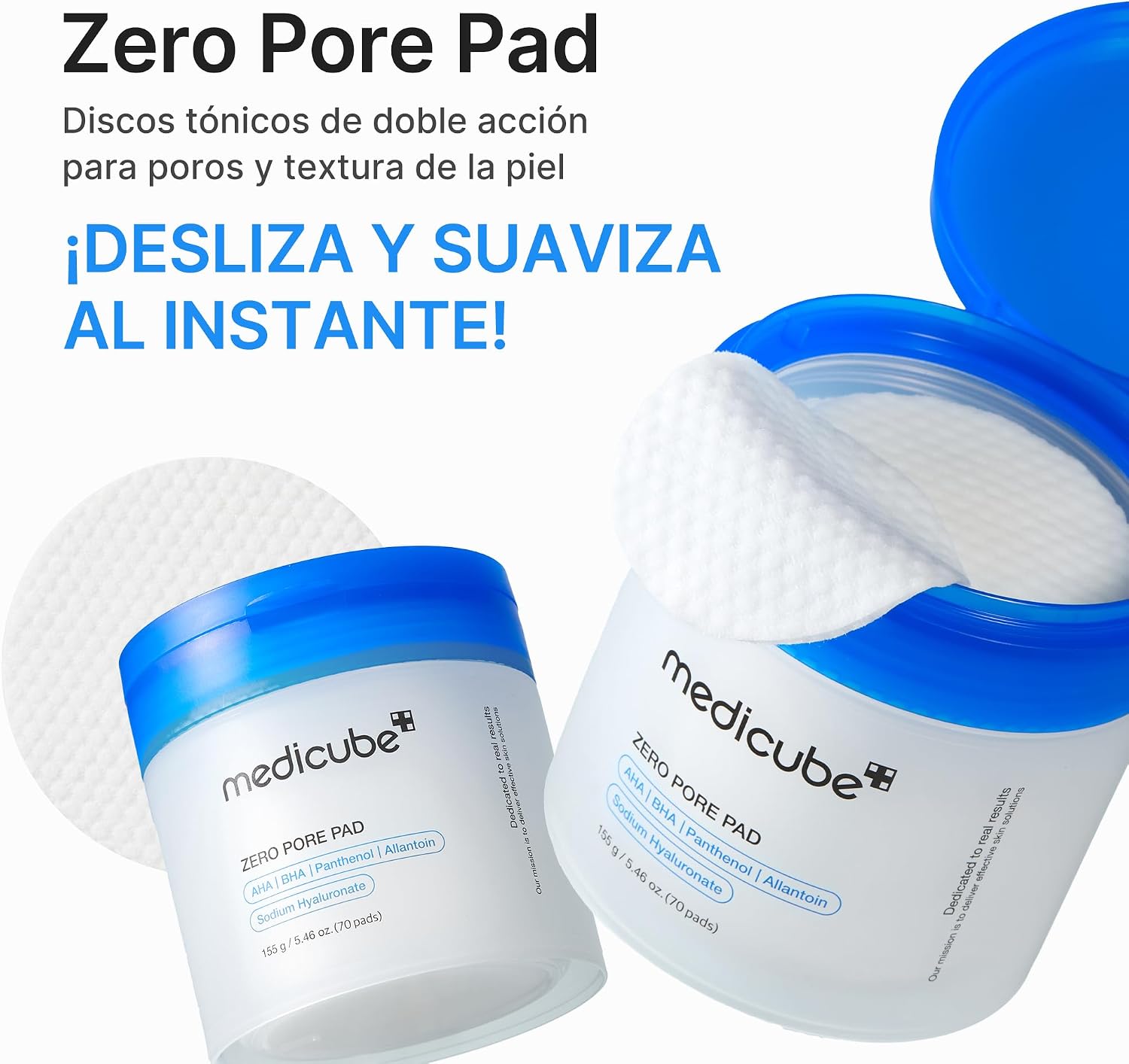 Thumbnail 2 de medicube 2.0 Tónicas faciales de doble textura con 4,5% ácido láctico AHA y almohadillas Zero Pore (70 unidades)