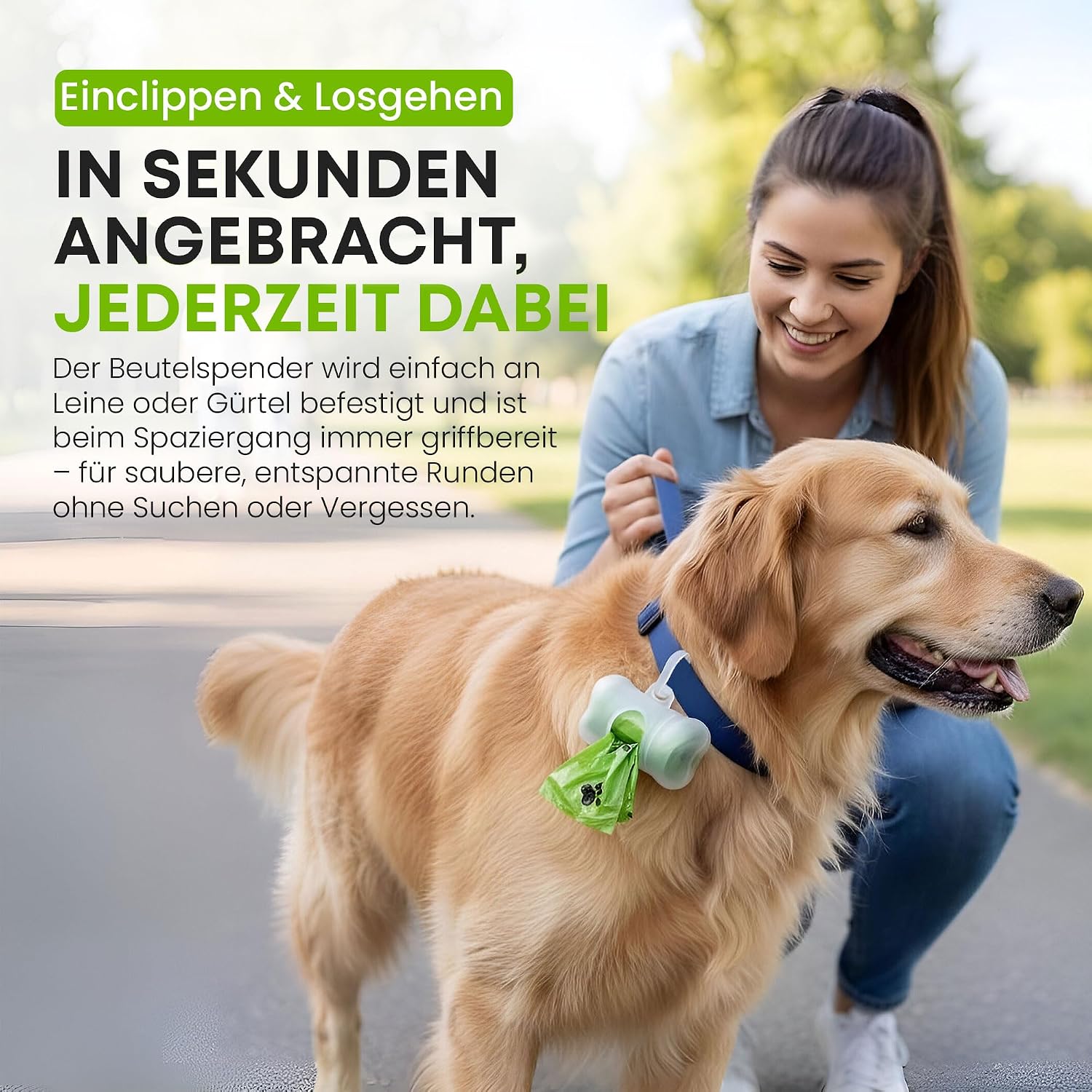 Thumbnail 1 de BI0 Hundekotbeutel mit Spender – Kompostierbare Beutel, 300 Stück inklusive Spender und Leinenclip