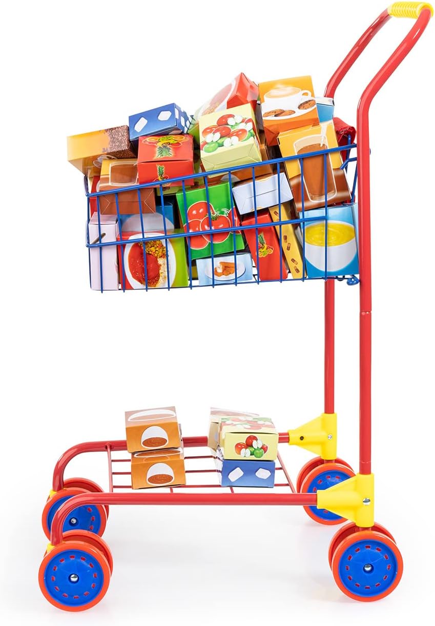 Thumbnail 1 de Bayer Design 75002AA Einkaufswagen für Kinder – Metall, integrierter Sitz und Spiellebensmittelboxen