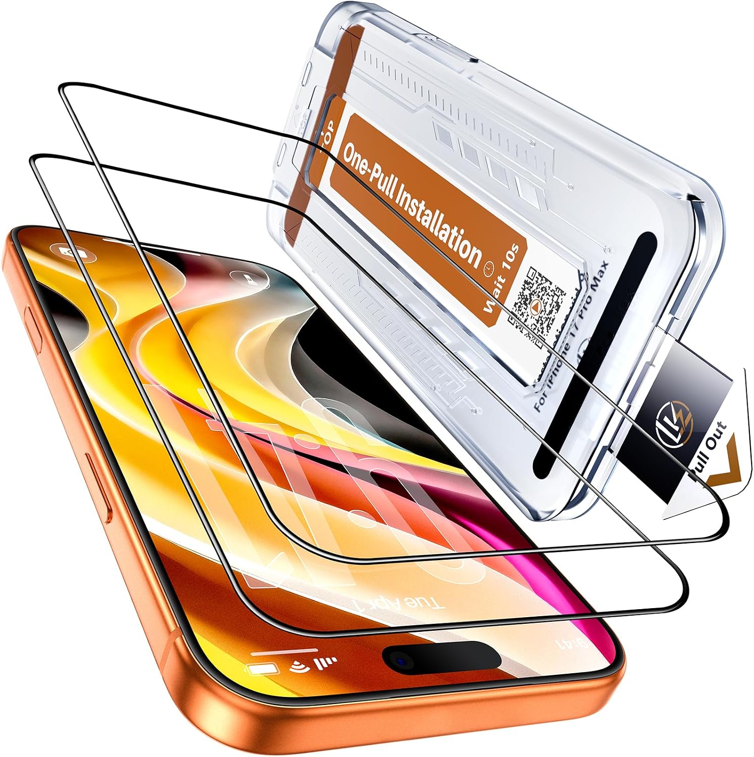 Detalle de LK 2 Pack iPhone 17 Pro Max screen protector 9H