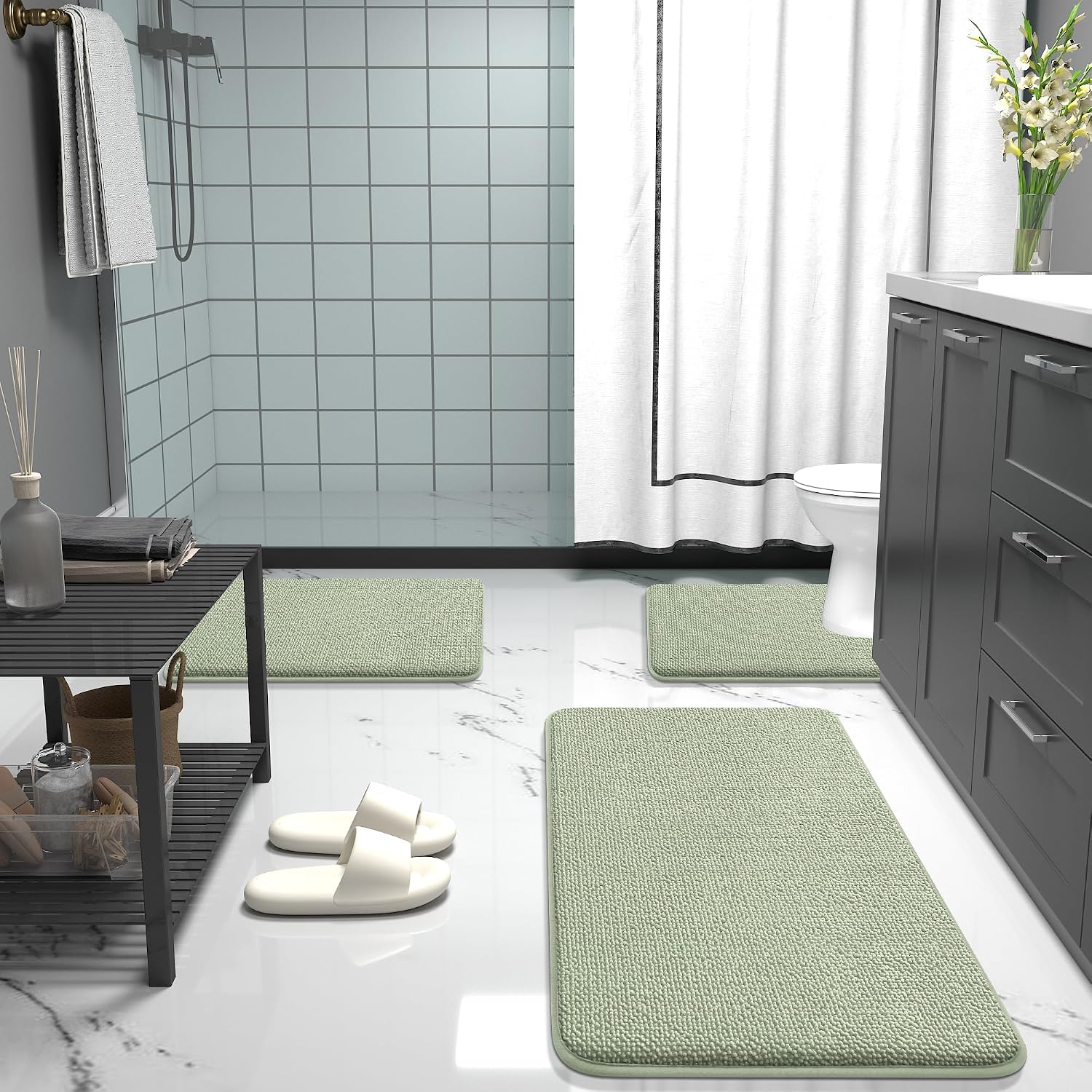 Thumbnail 6 de OLANLY Thick Memory Foam Bath Mat 30x20