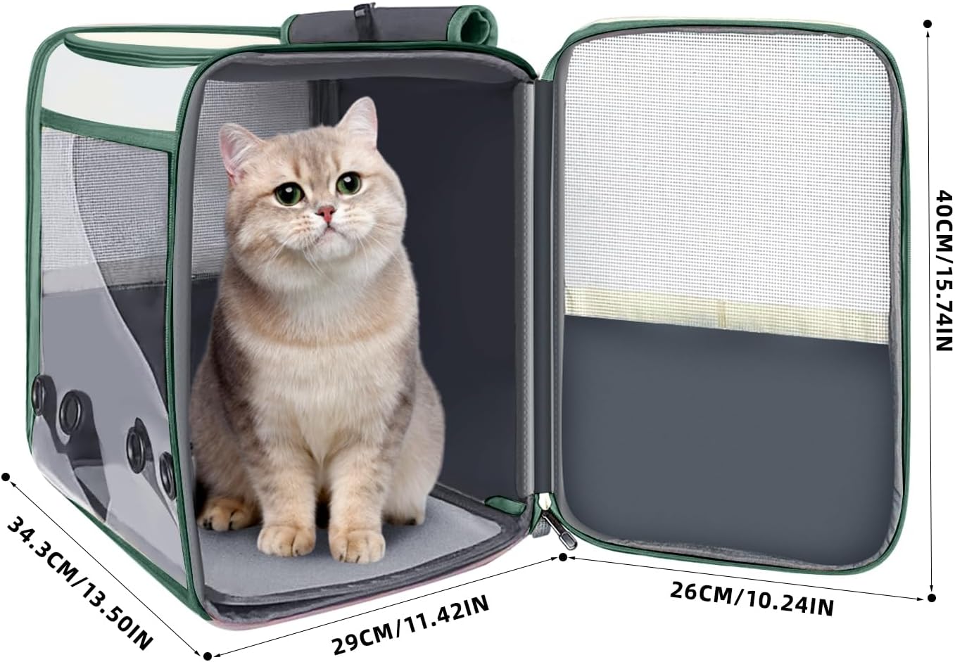 Detalle de SWIHELP Katzenrucksack Pet Carrier 35 x 27 x 40