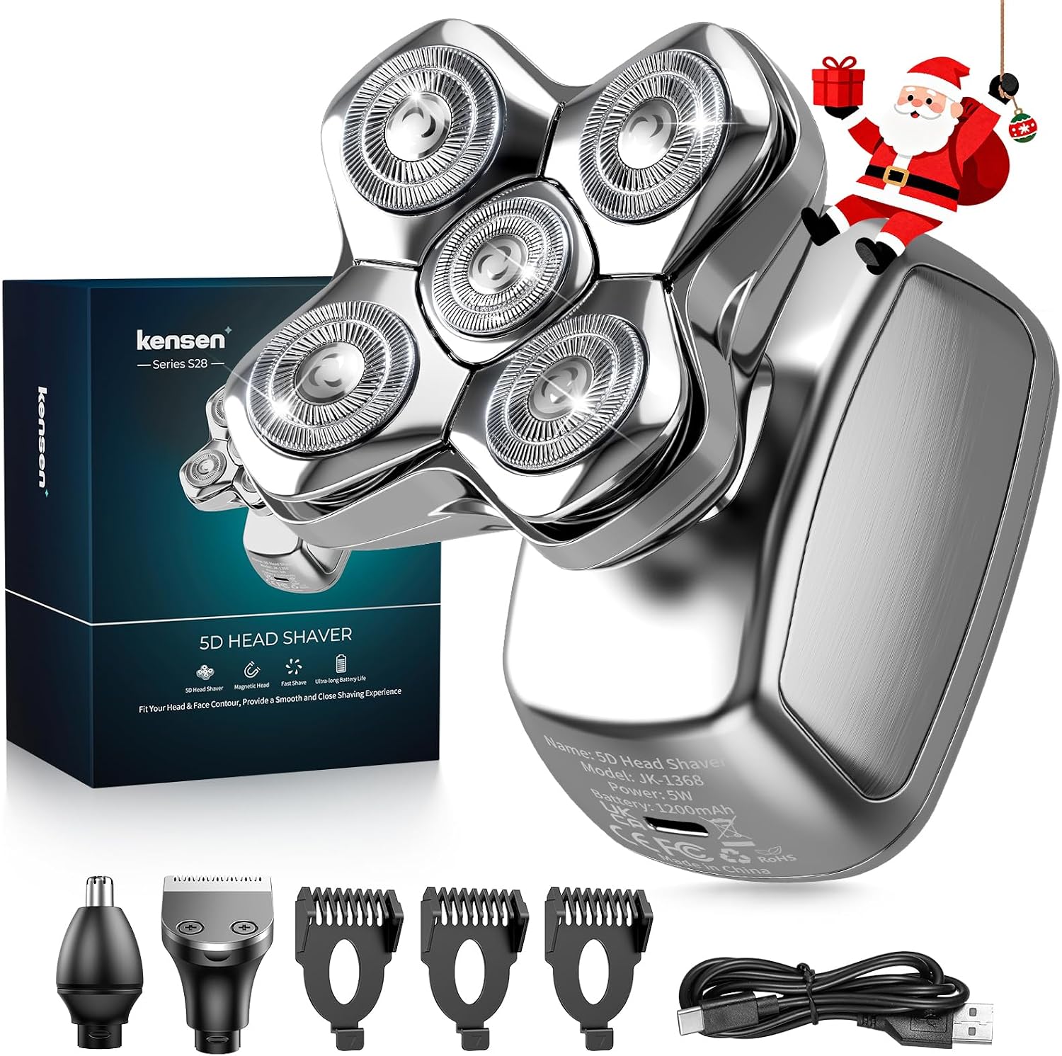 Detalle de 3-in-1 Magnetic 5D Rotary Head Shaver 1200mAh