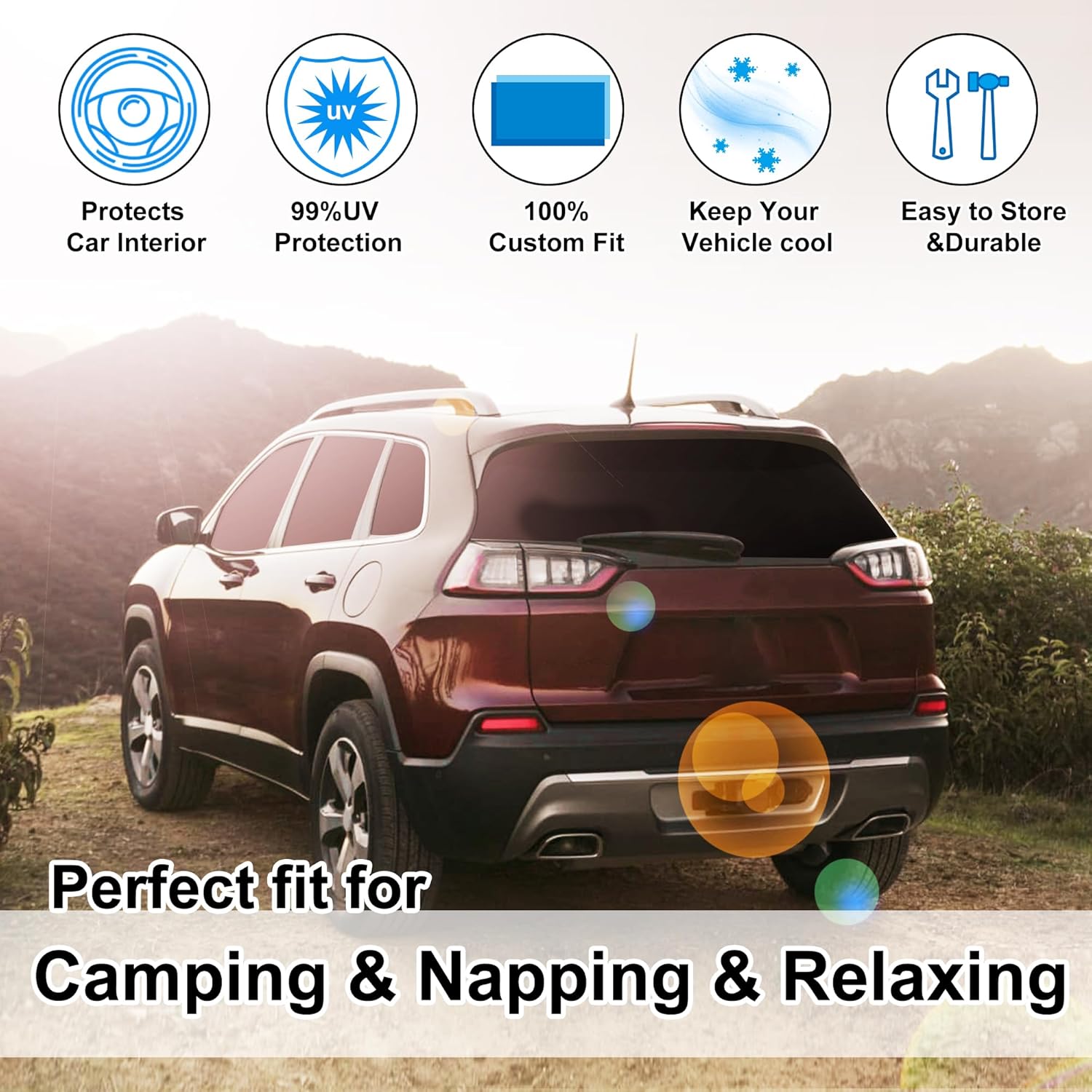 Thumbnail 5 de TINGLU Window Shades for Jeep Grand Cherokee (2011–2021) — 8-Piece Sun, UV, and Privacy Kit