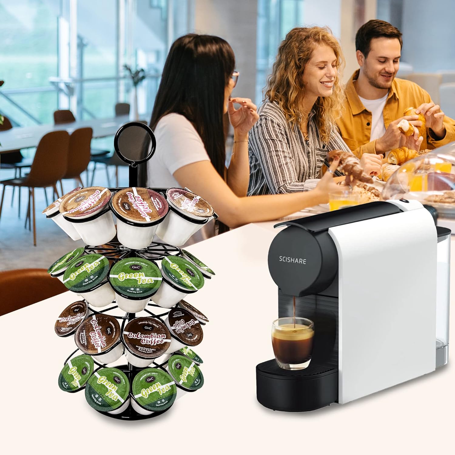 Thumbnail 6 de ROWISE K-Cup Pod Carousel Holder and Organizer (36 Pods) with 360° Spin