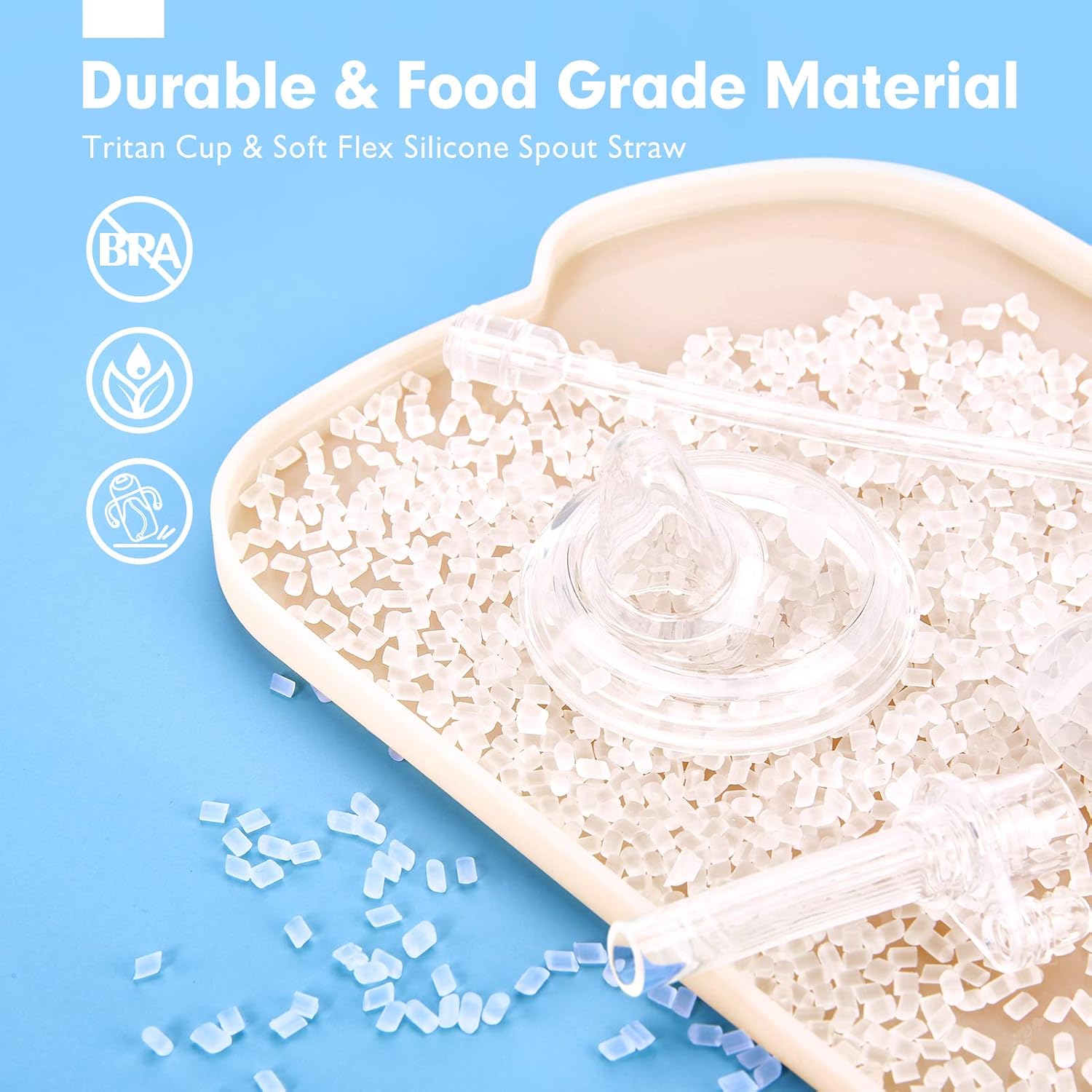 Thumbnail 2 de hahaland tazza 2 in 1 antigoccia per bambini con beccuccio e cannuccia 240 ml (silicone, dinosauro) – 6-12 mesi