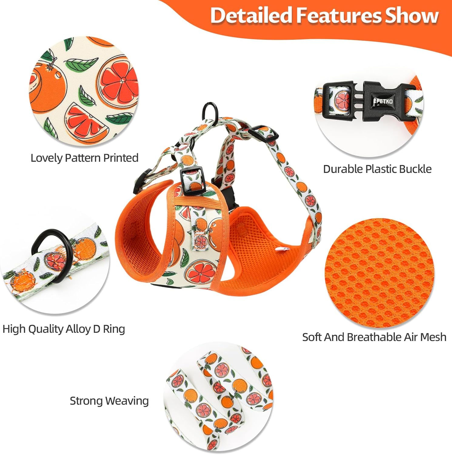 Detalle de EPETKO Dog Harness Set 6, mesh step-in