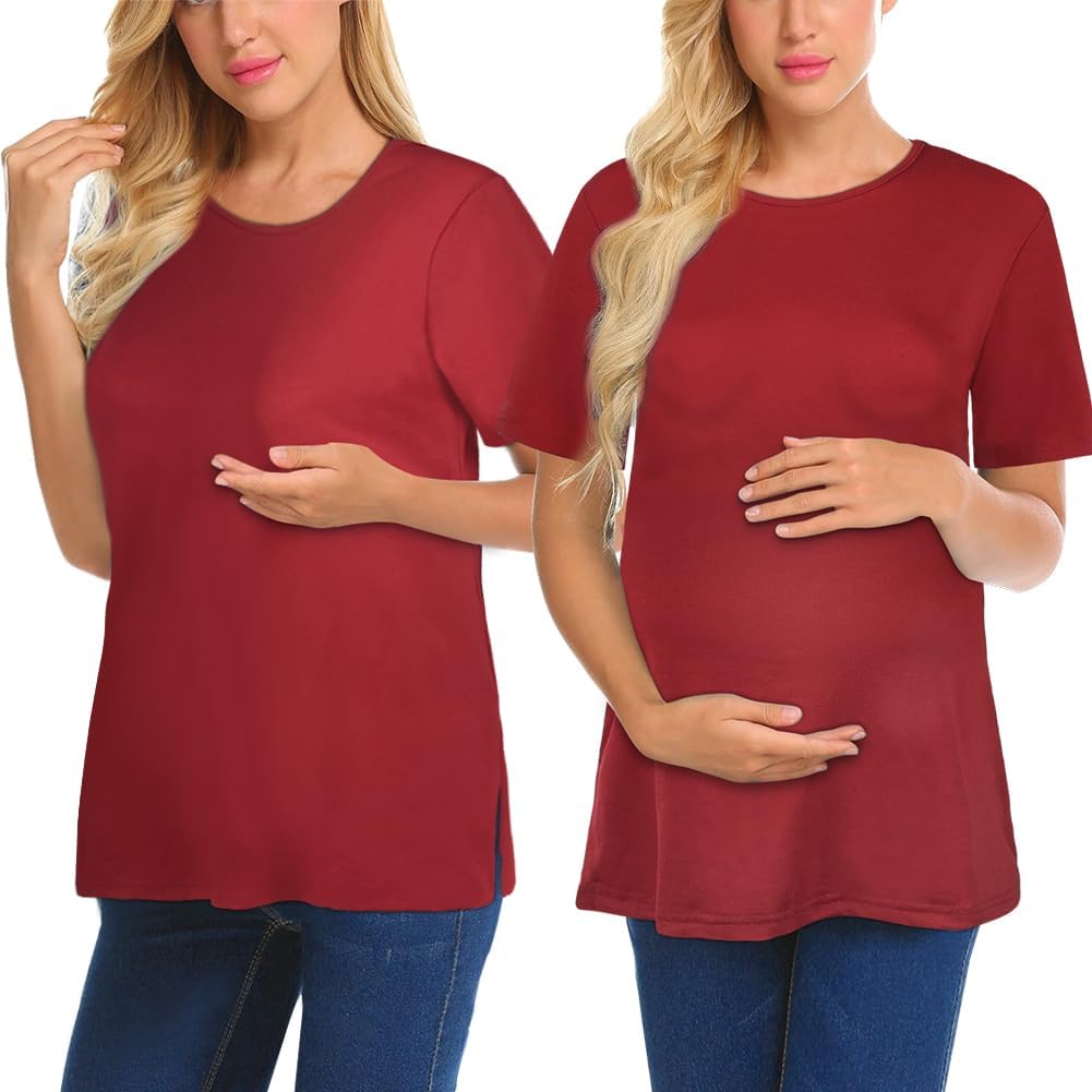 Detalle de Aolso Maglietta da Allattamento con Design Sovrapposto — Maglia Donna a Maniche Corte, XL