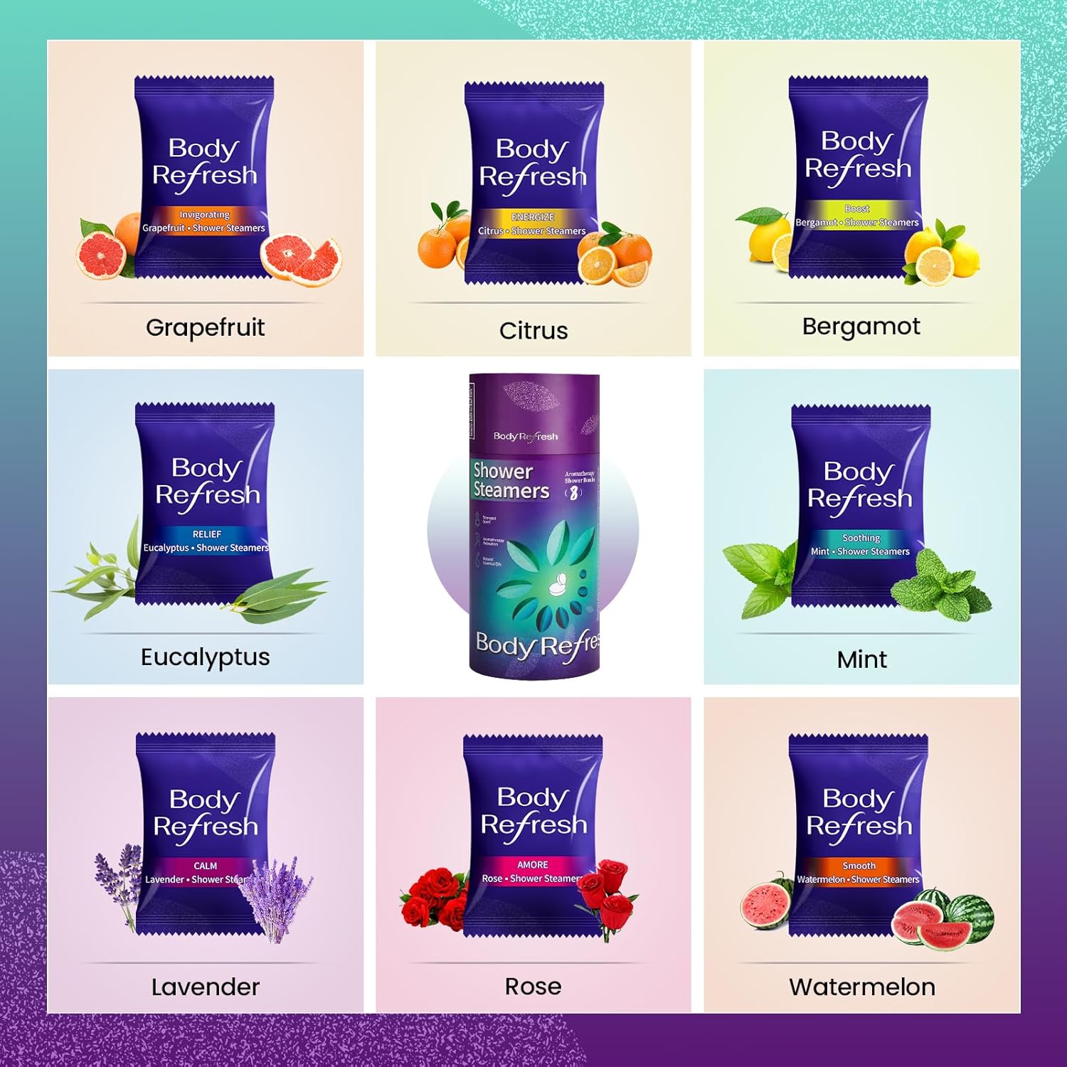 Detalle de BodyRefresh Shower Steamers Aromatherapy 8-Pack