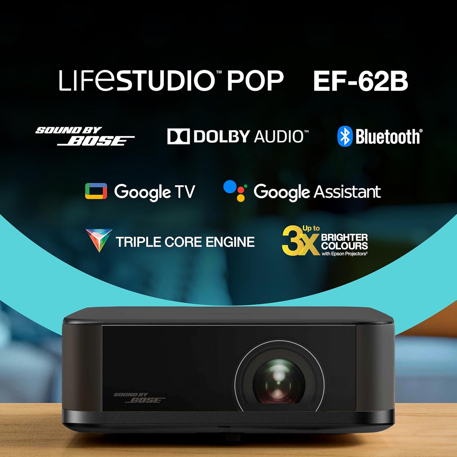 Thumbnail 4 de Epson Lifestudio Pop Plus EF-62B: Tragbarer 4K Pro UHD Smart-Projektor mit Bose Sound und Google TV