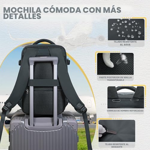 Thumbnail 6 de Mochila de viaje VMIKIV 24L 40x30x20 cm: opción de cabina con bolsillos antirrobo y compartimento para portátil
