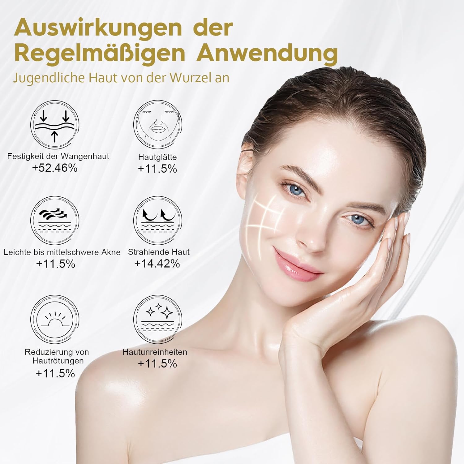 Detalle de Soeumoir LED-Gesichtsmaske mit Rotlichttherapie – 625 nm, 108 LEDs, 7 Beleuchtungsmodi