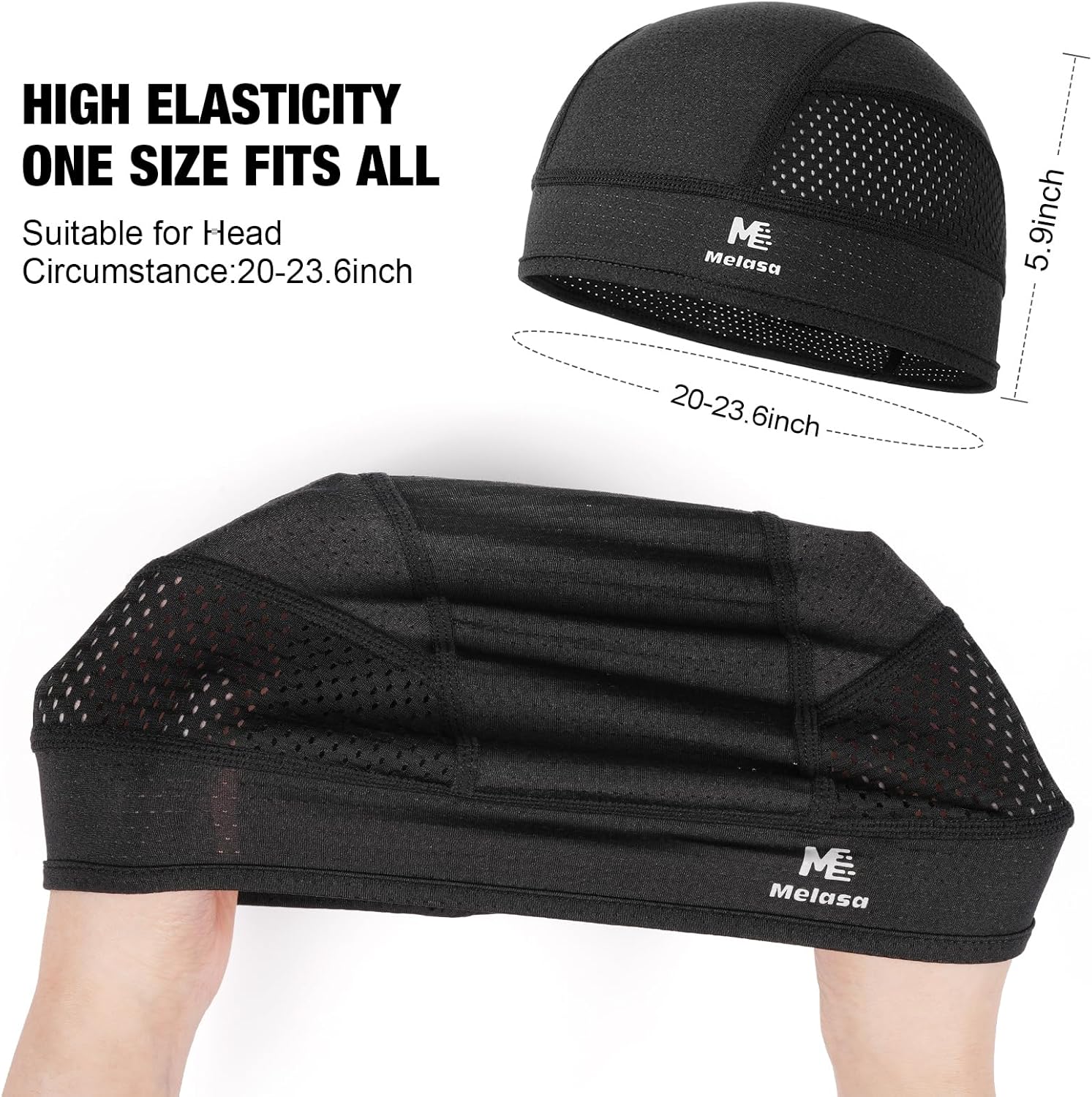 Detalle de MELASA Cooling Skull Caps Helmet Liner (Lightweight Mesh Sweat Liner)