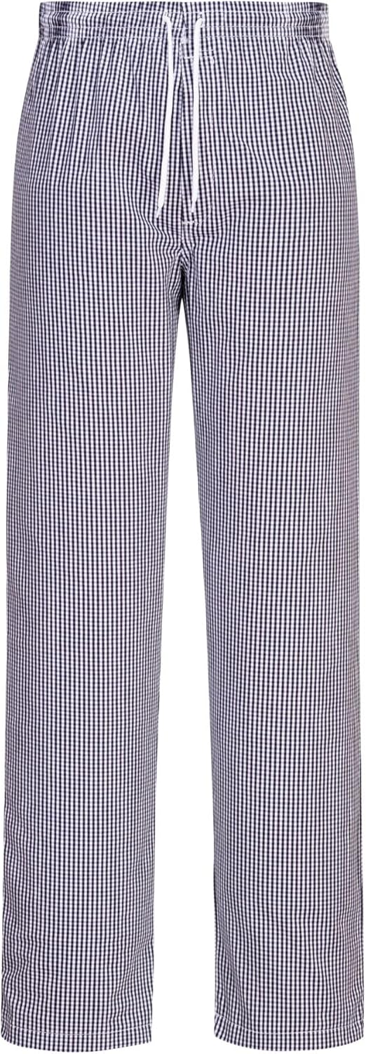 Detalle 1 de Bromley Chef Pantalon Taille élastique 100% coton – Blanc/Noir – XL
